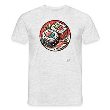 Sushi - Männer T-Shirt - Grau meliert - Vorne - AI Model Male 178 dark (178cm)
