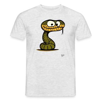 Stupid looking funny snake - Men's T-Shirt - heather grey - Front - AI Model Male 178 dark (178cm)