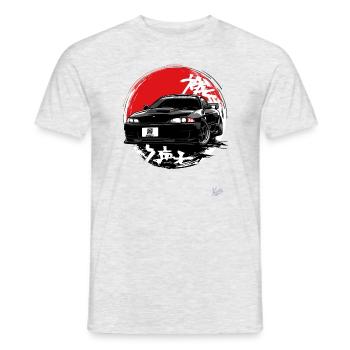 90s JDM Road Racing Car Tuning - Men's T-Shirt - heather grey - Front - AI Model Male 178 dark (178cm)