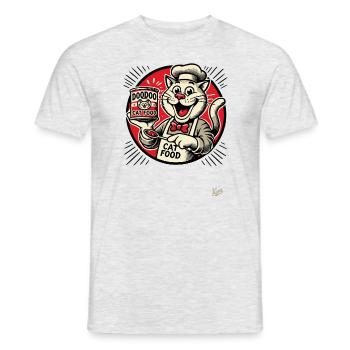 délicieuse nourriture pour chats DooDoo avec chat à cuisiner - T-shirt homme - gris chiné - Devant - AI Model Male 178 dark (178cm)