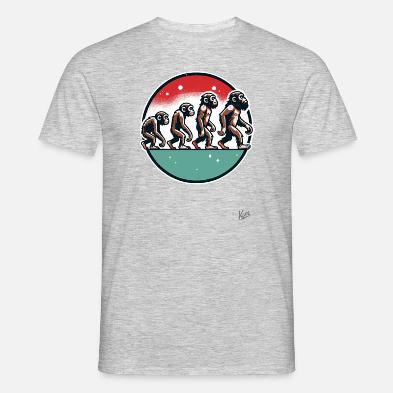 Evolution des Affen - Männer T-Shirt - Grau meliert