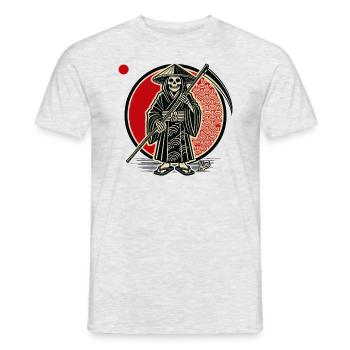 Grim Reaper as a rice farmer - Men's T-Shirt - heather grey - Front - AI Model Male 178 dark (178cm)