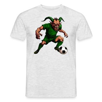 Devil Football - Men's T-Shirt - heather grey - Front - AI Model Male 178 dark (178cm)
