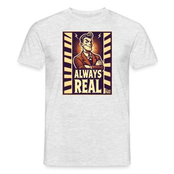 Cool retro guy – always real - Men's T-Shirt - heather grey - Front - AI Model Male 178 dark (178cm)