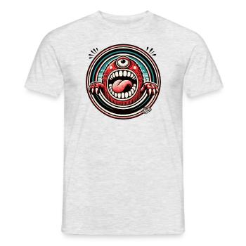 Verrücktes Lustiges Monster Cyclops - Männer T-Shirt - Grau meliert - Vorne - AI Model Male 178 dark (178cm)