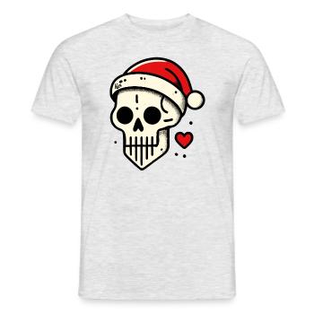 Christmas Skull Skull - Men's T-Shirt - heather grey - Front - AI Model Male 178 dark (178cm)