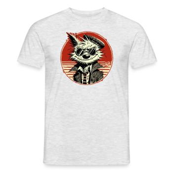 Vieux chien détective échevelé - T-shirt homme - gris chiné - Devant - AI Model Male 178 dark (178cm)