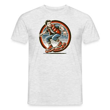 L’hoverboard, c’est un plaisir intemporel - T-shirt homme - gris chiné - Devant - AI Model Male 178 dark (178cm)