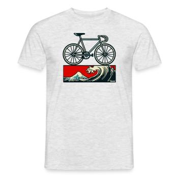 Japanisches Kanagawa Keirin Stahlbike Rennrad - Männer T-Shirt - Grau meliert - Vorne - AI Model Male 178 dark (178cm)