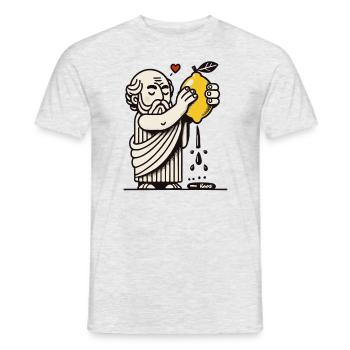 Le philosophe jus le citron de la vie - T-shirt homme - gris chiné - Devant - AI Model Male 178 dark (178cm)