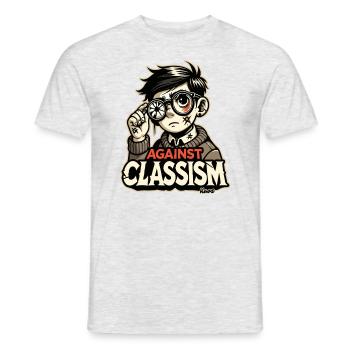 Poor boy with broken glasses: against classism - Men's T-Shirt - heather grey - Front - AI Model Male 178 dark (178cm)