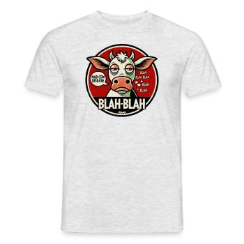 Vache bla-bla - T-shirt homme - gris chiné - Devant - AI Model Male 178 dark (178cm)