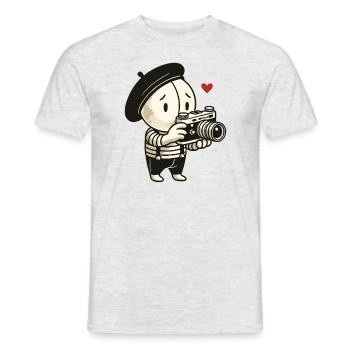 Le photographe timide de la pantomime - T-shirt homme - gris chiné - Devant - AI Model Male 178 dark (178cm)