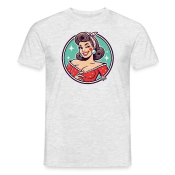 The good retro housewife - Men's T-Shirt - heather grey - Front - AI Model Male 178 dark (178cm)