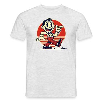 Retro cartoon man in vintage style - Men's T-Shirt - heather grey - Front - AI Model Male 178 dark (178cm)