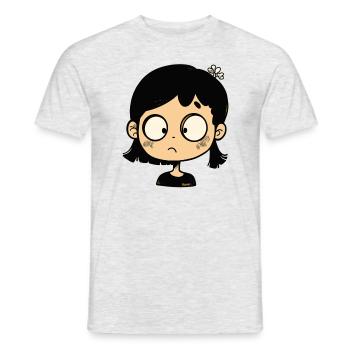 Thoughtful cartoon girl - Men's T-Shirt - heather grey - Front - AI Model Male 178 dark (178cm)