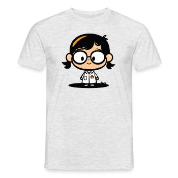 Cute Scientist – Lab Coat & Glasses - Men's T-Shirt - heather grey - Front - AI Model Male 178 dark (178cm)