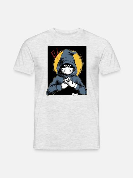 Verdächtiger in einem Kapuzenpullover - Männer T-Shirt - Grau meliert