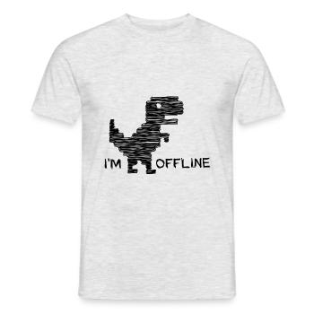 I'm offline. You're offline, no internet, - Men's T-Shirt - heather grey - Front - AI Model Male 178 dark (178cm)