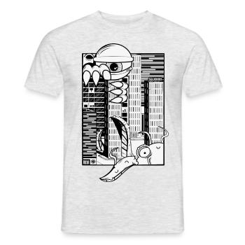 invasion city - T-shirt homme - gris chiné - Devant - AI Model Male 178 dark (178cm)