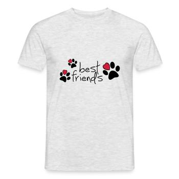 Meilleur ami de Slagon, j'aime mon chien ou mon chat. - T-shirt homme - gris chiné - Devant - AI Model Male 178 dark (178cm)