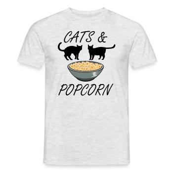 Chats et Popcorn Kitty Ironic Saying Films - T-shirt homme - gris chiné - Devant - AI Model Male 178 dark (178cm)