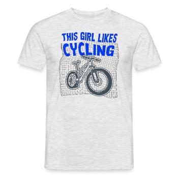 Mädchen mag Radfahren Fahrrad Cardio Nachhaltige - Männer T-Shirt - Grau meliert - Vorne - AI Model Male 178 dark (178cm)
