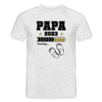 Werdender Papa 2023 - Männer T-Shirt - Grau meliert - Vorne - AI Model Male 178 dark (178cm)