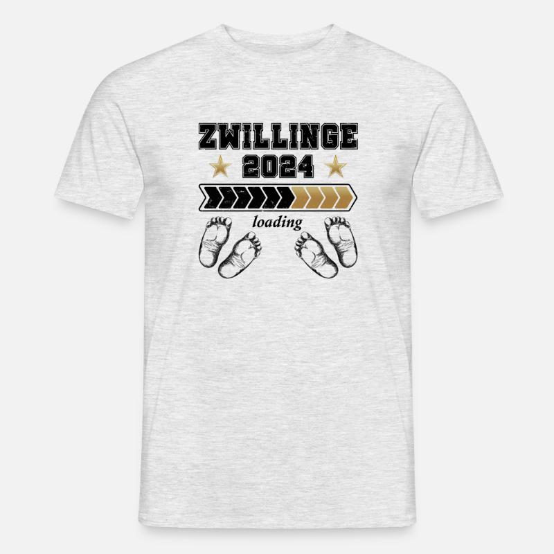 Zwillinge 2024 - Männer T-Shirt - Grau meliert