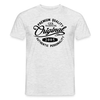 Original Since 2005 Handwriting Premium Quality - Männer T-Shirt - Grau meliert - Vorne - AI Model Male 178 dark (178cm)