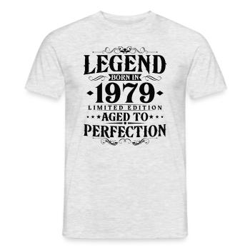 Légende 1979 Vintage Born Vintage Anniversaire - T-shirt homme - gris chiné - Devant - AI Model Male 178 dark (178cm)