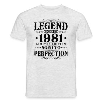 Légende 1981 Vintage Born Vintage Anniversaire - T-shirt homme - gris chiné - Devant - AI Model Male 178 dark (178cm)