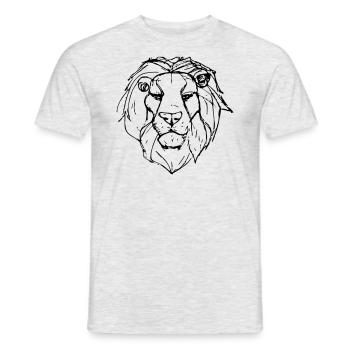Sketch Lion's Head Gift - Men's T-Shirt - heather grey - Front - AI Model Male 178 dark (178cm)
