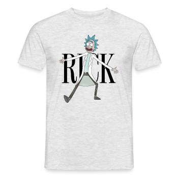 Rick & Morty Rick Sanchez Pose black - Men's T-Shirt - heather grey - Front - AI Model Male 178 dark (178cm)