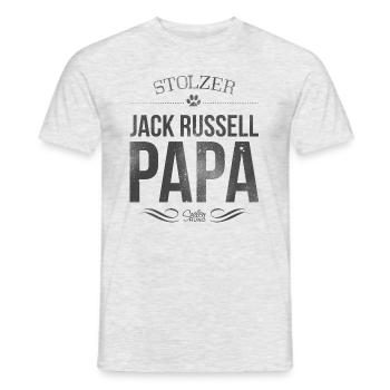 Stolzer Jack Russel Terrier-Papa - Männer T-Shirt - Grau meliert - Vorne - AI Model Male 178 dark (178cm)