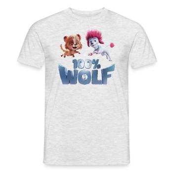 100% Wolf Freddy und Batty - Männer T-Shirt - Grau meliert - Vorne - AI Model Male 178 dark (178cm)