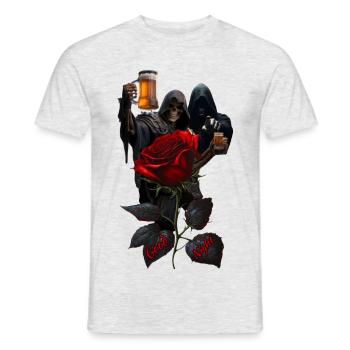 Sensenmann-Rosenbraunacht - Männer T-Shirt - Grau meliert - Vorne - AI Model Male 178 dark (178cm)