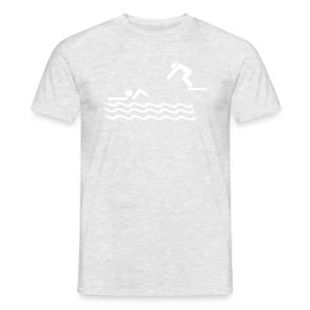 Natation, nageur - T-shirt homme - gris chiné - Devant - AI Model Male 178 dark (178cm)