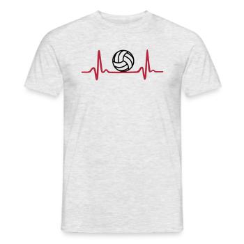 Volleyball Herzschlag - Männer T-Shirt - Grau meliert - Vorne - AI Model Male 178 dark (178cm)
