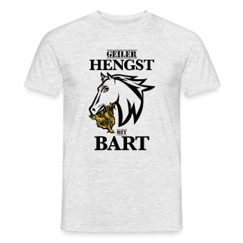 Geiler Hengst mit Bart - Männer T-Shirt - Grau meliert - Vorne - AI Model Male 178 dark (178cm)