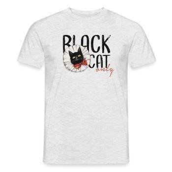 Schwarze Katze. Chat noir rétro. - Männer T-Shirt - Grau meliert - Vorne - AI Model Male 178 dark (178cm)