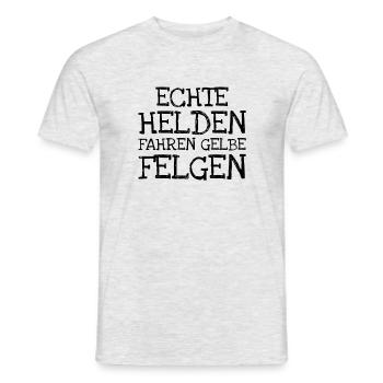 Echte Helden Fahren Gelbe Felgen - Männer T-Shirt - Grau meliert - Vorne - AI Model Male 178 dark (178cm)