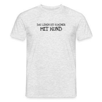 Das Leben Ist Schöner Mit Hund - Männer T-Shirt - Grau meliert - Vorne - AI Model Male 178 dark (178cm)