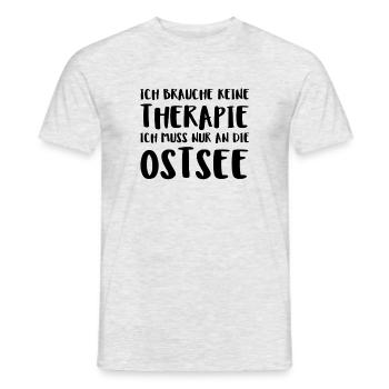 Ich Brauche Keine Therapie Ich Muss Nur An Die Os - Männer T-Shirt - Grau meliert - Vorne - AI Model Male 178 dark (178cm)