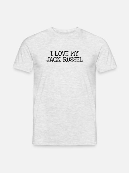 I Love My Jack Russel - Männer T-Shirt - Grau meliert