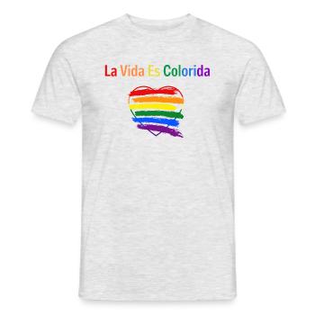 La Vida es colorida - Männer T-Shirt - Grau meliert - Vorne - AI Model Male 178 dark (178cm)