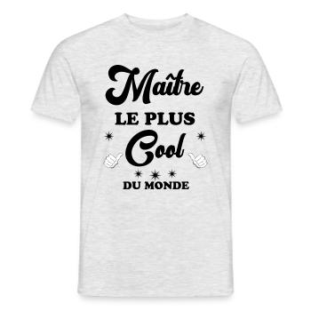 Maitre D'école humour cadeau cool pour homme - T-shirt homme - gris chiné - Devant - AI Model Male 178 dark (178cm)