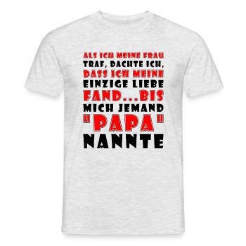 Papa Spruch Tochter Sohn - Papa geworden - Männer T-Shirt - Grau meliert - Vorne - AI Model Male 178 dark (178cm)