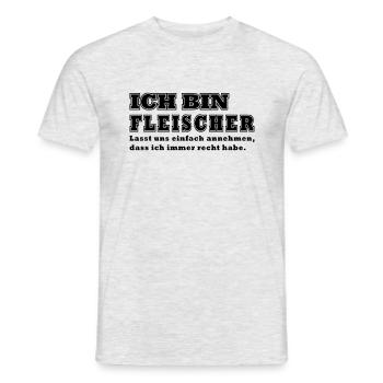 Ich Bin Fleischer Ich Habe Immer Recht Metzger - Männer T-Shirt - Grau meliert - Vorne - AI Model Male 178 dark (178cm)