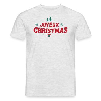Joyeux christmas Noël - T-shirt homme - gris chiné - Devant - AI Model Male 178 dark (178cm)